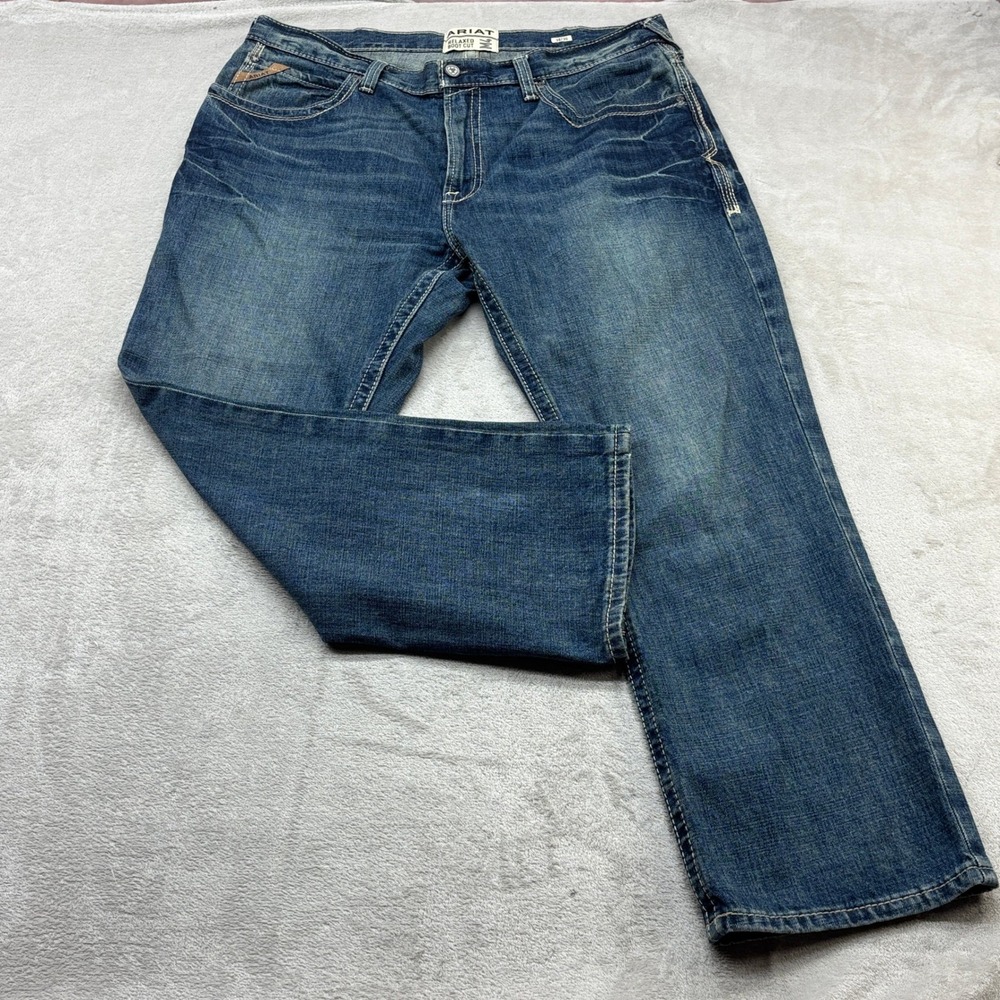 Ariat M4 Relaxed Boot Cut Jeans Mens 38/30 Blue Medium Wash Western Denim Cowboy